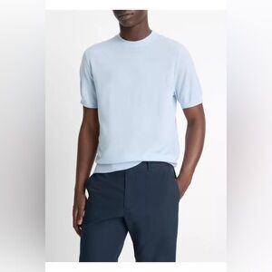 Vince Men's Featherweight Wool-Cashmere Short-Sleeve Crewneck Sweater